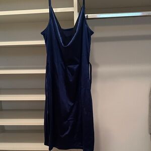 Zaful Deep Blue Satin Dress